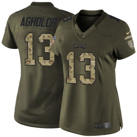 Nike Eagles #13 Nelson Agholor Green Womens Stitched NFL Limited 2015 Salute to Service Jersey Nike Eagles #13 Nelson Agholor Green Womens Stitched NFL Limited 2015 Salute to Service Jersey