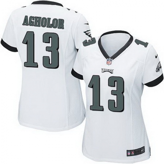 Nike Eagles #13 Nelson Agholor White Womens Stitched NFL New Elite Jersey Nike Eagles #13 Nelson Agholor White Womens Stitched NFL New Elite Jersey