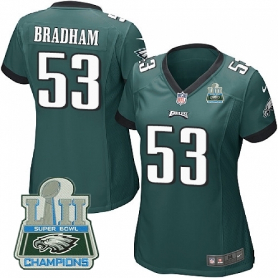 Nike Eagles #53 Nigel Bradham Green Women 2018 Super Bowl Champions Game Jersey Nike Eagles #53 Nigel Bradham Green Women 2018 Super Bowl Champions Game Jersey
