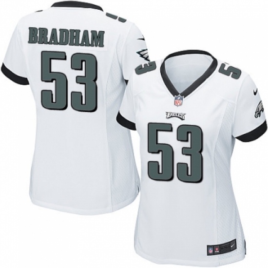 Nike Eagles #53 Nigel Bradham White Women Game Jersey Nike Eagles #53 Nigel Bradham White Women Game Jersey