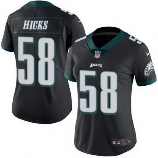 Nike Eagles #58 Jordan Hicks Black Womens Stitched NFL Limited Rush Jersey Nike Eagles #58 Jordan Hicks Black Womens Stitched NFL Limited Rush Jersey