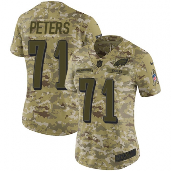 Nike Eagles #71 Jason Peters Camo Women Stitched NFL Limited 2018 Salute to Service Jersey Nike Eagles #71 Jason Peters Camo Women Stitched NFL Limited 2018 Salute to Service Jersey