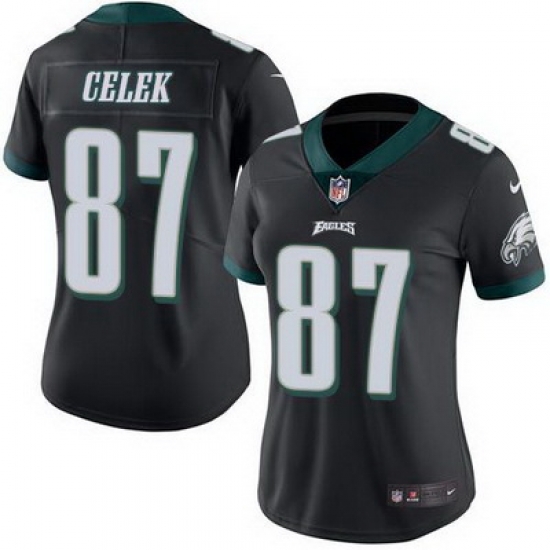 Nike Eagles #87 Brent Celek Black Womens Stitched NFL Limited Rush Jersey Nike Eagles #87 Brent Celek Black Womens Stitched NFL Limited Rush Jersey