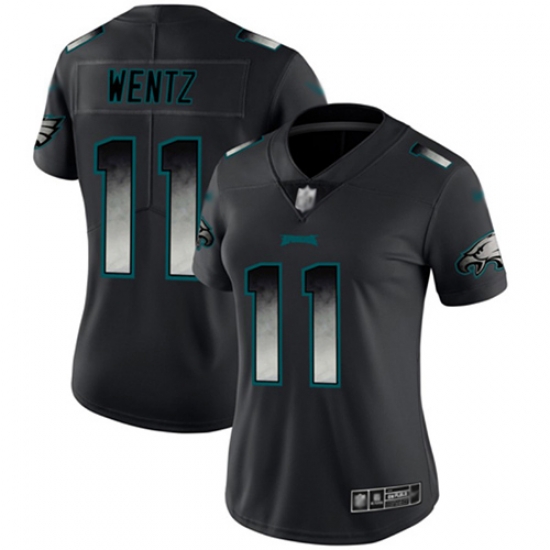 Women Eagles 11 Carson Wentz Black Stitched Football Vapor Untouchable Limited Smoke Fashion Jersey Women Eagles 11 Carson Wentz Black Stitched Football Vapor Untouchable Limited Smoke Fashion Jersey