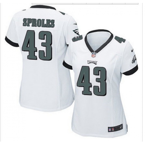 Women NEW Eagles #43 Darren Sproles White Stitched NFL New Elite Jersey Women NEW Eagles #43 Darren Sproles White Stitched NFL New Elite Jersey
