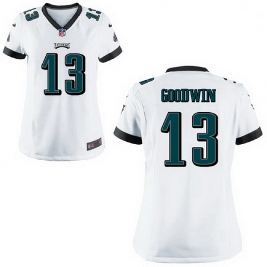 Women Nike Eagles 13 Marquise Goodwin White Vapor Limited Stitched NFL Jersey Women Nike Eagles 13 Marquise Goodwin White Vapor Limited Stitched NFL Jersey