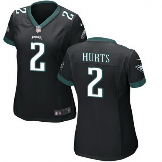 Women Nike Eagles 2 Jalen Hurts Black Vapor Limited Stitched NFL Jersey Women Nike Eagles 2 Jalen Hurts Black Vapor Limited Stitched NFL Jersey