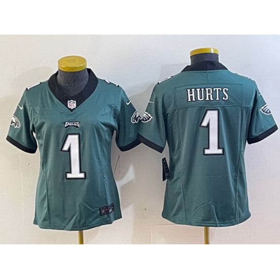 Women Philadelphia Eagles 1 Jalen Hurts Green 2023 F U S E Vapor Untouchable Limited Stitched Football Jersey Women Philadelphia Eagles 1 Jalen Hurts Green 2023 F U S E Vapor Untouchable Limited Stitched Football Jersey