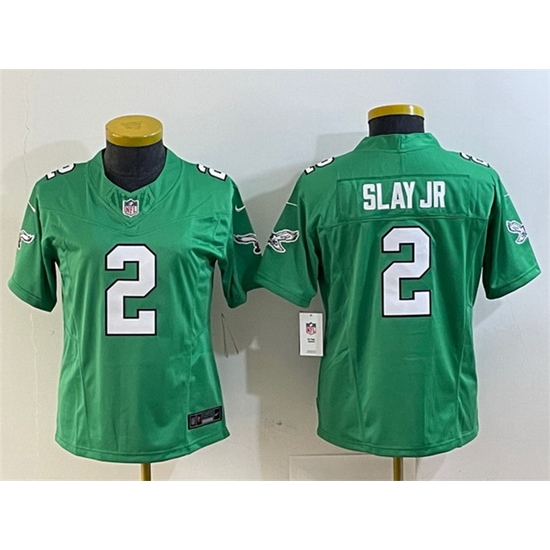 Women Philadelphia Eagles 2 Darius Slay JR Green 2023 F U S E Stitched Football Jersey Run Small Women Philadelphia Eagles 2 Darius Slay JR Green 2023 F U S E Stitched Football Jersey Run Small