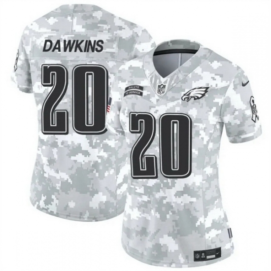 Women Philadelphia Eagles 20 Brian Dawkins 2024 F U S E Arctic Camo Salute To Service Limited Stitched Jersey Women Philadelphia Eagles 20 Brian Dawkins 2024 F U S E Arctic Camo Salute To Service Limited Stitched Jersey