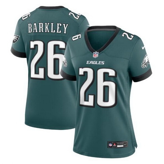 Women Philadelphia Eagles 26 Saquon Barkley Green Stitched Football Jersey Women Philadelphia Eagles 26 Saquon Barkley Green Stitched Football Jersey