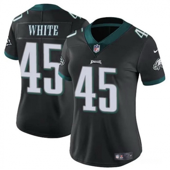 Women Philadelphia Eagles 45 Devin White Black Vapor Untouchable Limited Stitched Football Jersey Women Philadelphia Eagles 45 Devin White Black Vapor Untouchable Limited Stitched Football Jersey