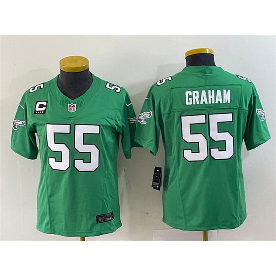 Women Philadelphia Eagles 55 Brandon Graham Green 2023 F U S E With C Patch Stitched Football Jersey Run Small Women Philadelphia Eagles 55 Brandon Graham Green 2023 F U S E With C Patch Stitched Football Jersey Run Small