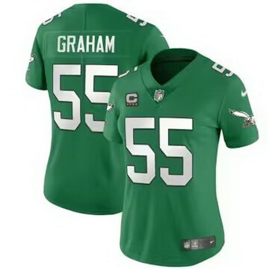 Women Philadelphia Eagles 55 Brandon Graham Green Vapor Untouchable Limited Stitched jerseys Women Philadelphia Eagles 55 Brandon Graham Green Vapor Untouchable Limited Stitched jerseys