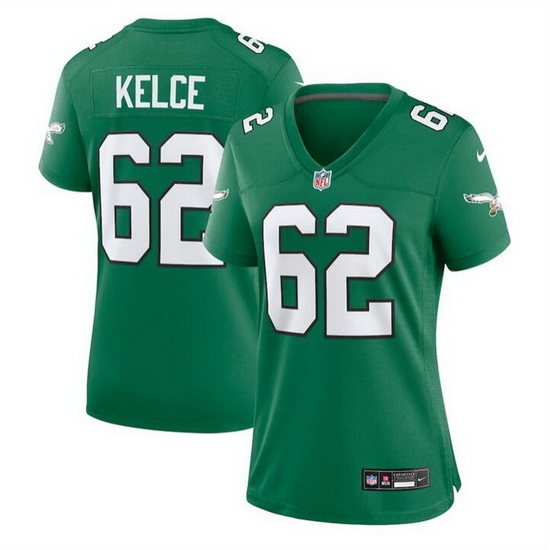 Women Philadelphia Eagles 62 Jason Kelce Green Stitched Football Jersey Run Small Women Philadelphia Eagles 62 Jason Kelce Green Stitched Football Jersey Run Small