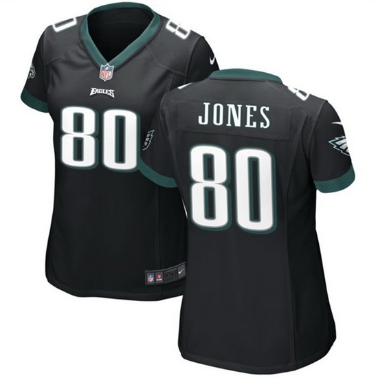 Women Philadelphia Eagles 80 Julio Jones Black Stitched Football Jersey Run Small Women Philadelphia Eagles 80 Julio Jones Black Stitched Football Jersey Run Small