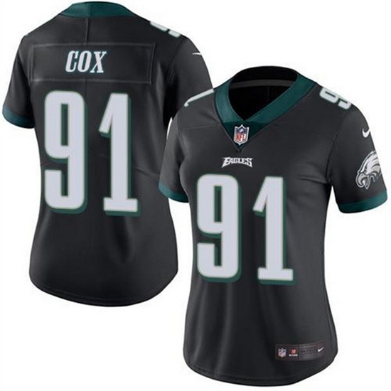 Women Philadelphia Eagles 91 Fletcher Cox Black Vapor Untouchable Limited Stitched Football Jersey Women Philadelphia Eagles 91 Fletcher Cox Black Vapor Untouchable Limited Stitched Football Jersey