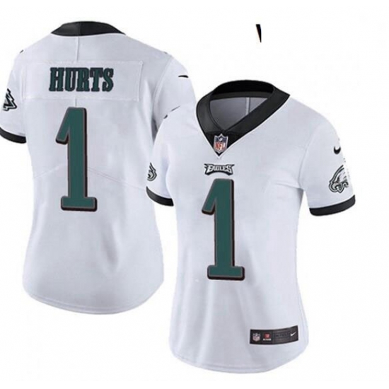 Women Philadelphia Eagles Jalen Hurts 1 Limited White Vapor Untouchable NFL Jersey Women Philadelphia Eagles Jalen Hurts 1 Limited White Vapor Untouchable NFL Jersey