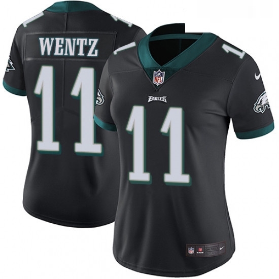 Womens Nike Philadelphia Eagles 11 Carson Wentz Black Alternate Vapor Untouchable Limited Player NFL Jersey Womens Nike Philadelphia Eagles 11 Carson Wentz Black Alternate Vapor Untouchable Limited Player NFL Jersey