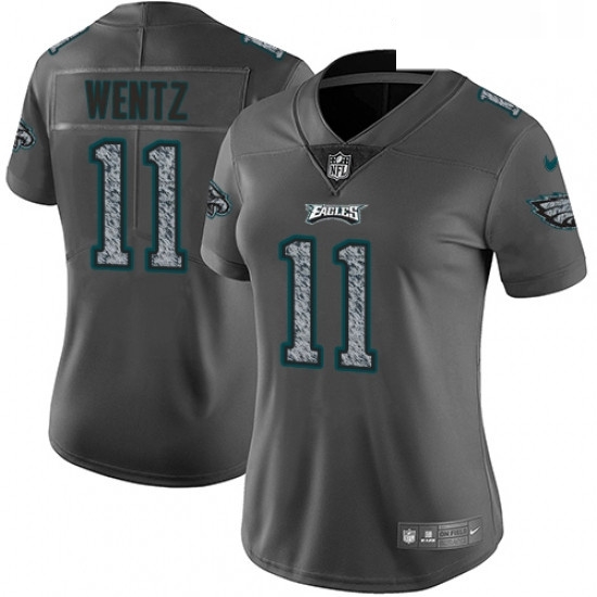 Womens Nike Philadelphia Eagles 11 Carson Wentz Gray Static Vapor Untouchable Limited NFL Jersey Womens Nike Philadelphia Eagles 11 Carson Wentz Gray Static Vapor Untouchable Limited NFL Jersey