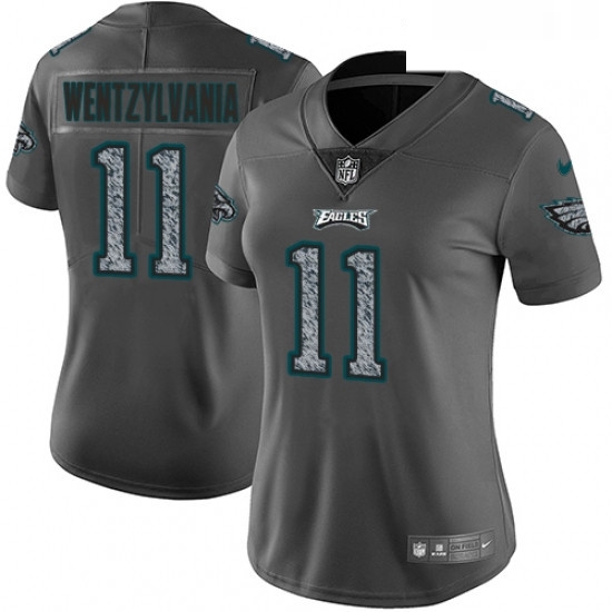 Womens Nike Philadelphia Eagles 11 Carson Wentz Gray Static Wentzylvania Vapor Untouchable Limited NFL Jersey Womens Nike Philadelphia Eagles 11 Carson Wentz Gray Static Wentzylvania Vapor Untouchable Limited NFL Jersey