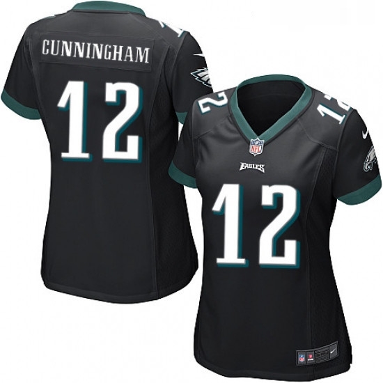 Womens Nike Philadelphia Eagles 12 Randall Cunningham Game Black Alternate NFL Jersey Womens Nike Philadelphia Eagles 12 Randall Cunningham Game Black Alternate NFL Jersey