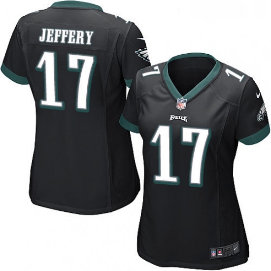 Womens Nike Philadelphia Eagles 17 Alshon Jeffery Game Black Alternate NFL Jersey Womens Nike Philadelphia Eagles 17 Alshon Jeffery Game Black Alternate NFL Jersey