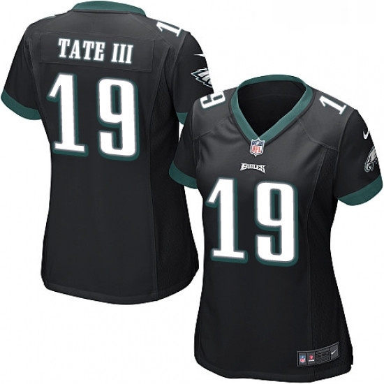 Womens Nike Philadelphia Eagles 19 Golden Tate III Game Black Alternate NFL Jerse Womens Nike Philadelphia Eagles 19 Golden Tate III Game Black Alternate NFL Jerse