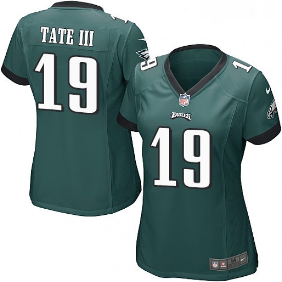 Womens Nike Philadelphia Eagles 19 Golden Tate III Game Midnight Green Team Color NFL Jerse Womens Nike Philadelphia Eagles 19 Golden Tate III Game Midnight Green Team Color NFL Jerse