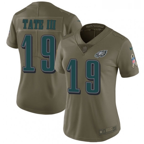 Womens Nike Philadelphia Eagles 19 Golden Tate III Limited Olive 2017 Salute to Service NFL Jersey Womens Nike Philadelphia Eagles 19 Golden Tate III Limited Olive 2017 Salute to Service NFL Jersey