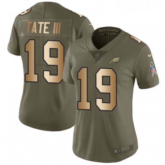 Womens Nike Philadelphia Eagles 19 Golden Tate III Limited Olive Gold 2017 Salute to Service NFL Jersey Womens Nike Philadelphia Eagles 19 Golden Tate III Limited Olive Gold 2017 Salute to Service NFL Jersey