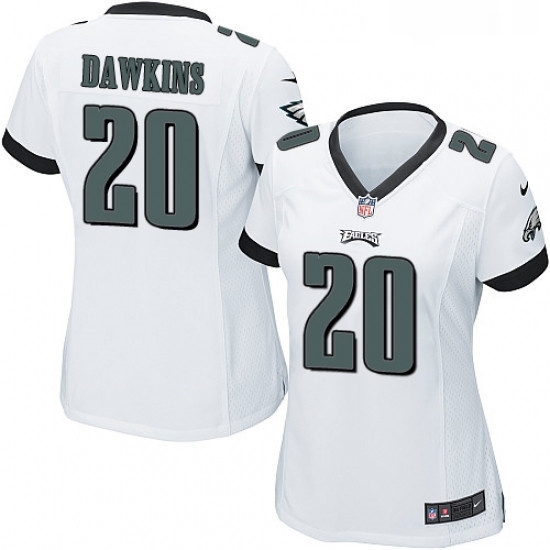Womens Nike Philadelphia Eagles 20 Brian Dawkins Game White NFL Jersey Womens Nike Philadelphia Eagles 20 Brian Dawkins Game White NFL Jersey