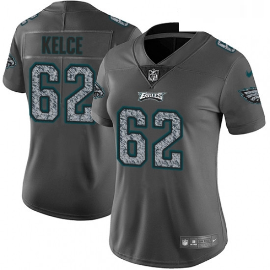 Womens Nike Philadelphia Eagles 62 Jason Kelce Gray Static Vapor Untouchable Limited NFL Jersey Womens Nike Philadelphia Eagles 62 Jason Kelce Gray Static Vapor Untouchable Limited NFL Jersey
