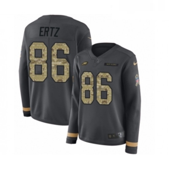 Womens Nike Philadelphia Eagles 86 Zach Ertz Limited Black Salute to Service Therma Long Sleeve NFL Jersey Womens Nike Philadelphia Eagles 86 Zach Ertz Limited Black Salute to Service Therma Long Sleeve NFL Jersey