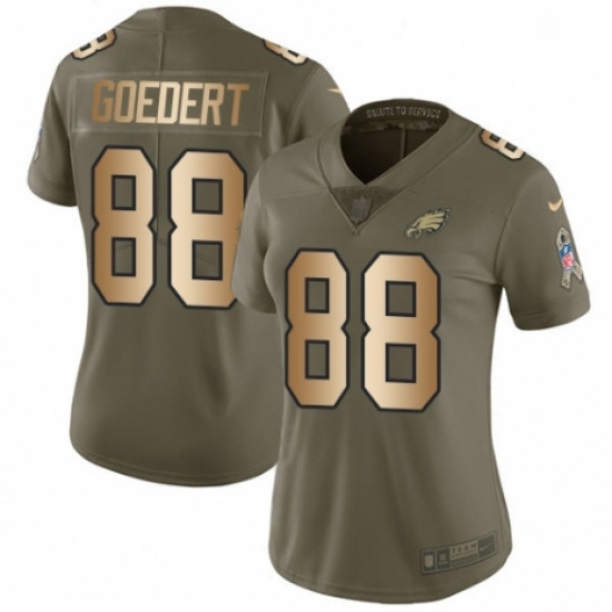 Womens Nike Philadelphia Eagles 88 Dallas Goedert Limited Olive Gold 2017 Salute to Service NFL Jersey Womens Nike Philadelphia Eagles 88 Dallas Goedert Limited Olive Gold 2017 Salute to Service NFL Jersey