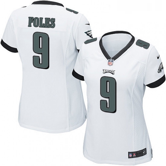 Womens Nike Philadelphia Eagles 9 Nick Foles Game White NFL Jersey Womens Nike Philadelphia Eagles 9 Nick Foles Game White NFL Jersey