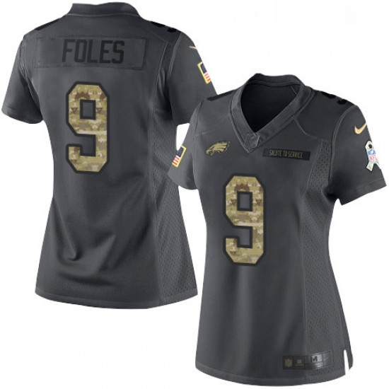 Womens Nike Philadelphia Eagles 9 Nick Foles Limited Black 2016 Salute to Service NFL Jersey Womens Nike Philadelphia Eagles 9 Nick Foles Limited Black 2016 Salute to Service NFL Jersey
