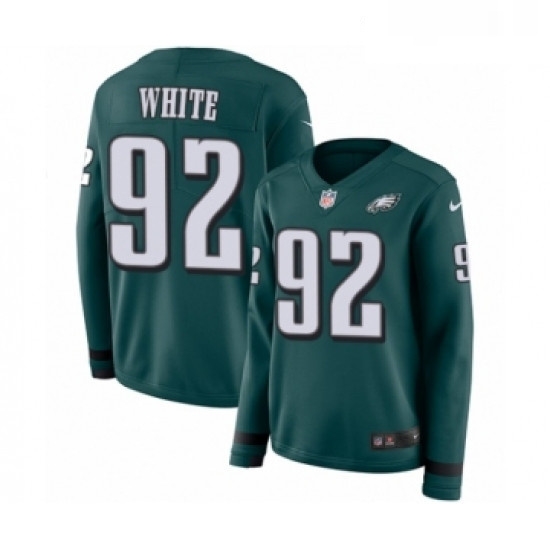 Womens Nike Philadelphia Eagles 92 Reggie White Limited Green Therma Long Sleeve NFL Jersey Womens Nike Philadelphia Eagles 92 Reggie White Limited Green Therma Long Sleeve NFL Jersey