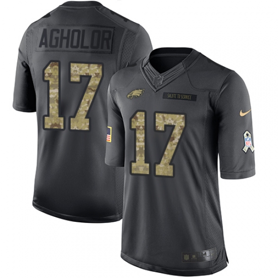 Nike Eagles #17 Nelson Agholor Black Youth Stitched NFL Limited 2016 Salute to Service Jersey Nike Eagles #17 Nelson Agholor Black Youth Stitched NFL Limited 2016 Salute to Service Jersey