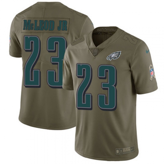 Nike Eagles #23 Rodney McLeod Jr Olive Youth Stitched NFL Limited 2017 Salute to Service Jersey Nike Eagles #23 Rodney McLeod Jr Olive Youth Stitched NFL Limited 2017 Salute to Service Jersey