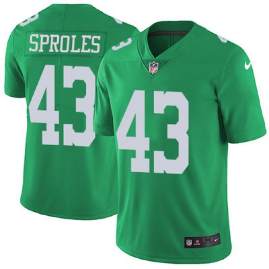 Nike Eagles #43 Darren Sproles Green Youth Stitched NFL Limited Rush Jersey Nike Eagles #43 Darren Sproles Green Youth Stitched NFL Limited Rush Jersey