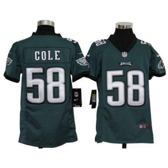 Nike Eagles #58 Trent Cole Midnight Green Team Color Youth Stitched NFL Elite Jersey Nike Eagles #58 Trent Cole Midnight Green Team Color Youth Stitched NFL Elite Jersey