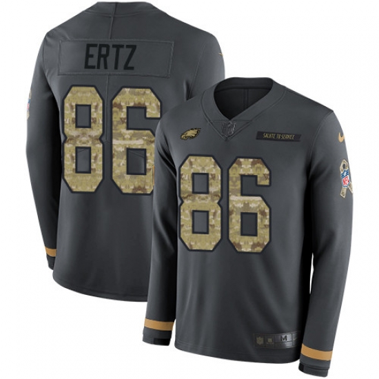 Nike Eagles #86 Zach Ertz Anthracite Salute to Service Youth Long Sleeve Jersey Stitched NFL Nike Eagles #86 Zach Ertz Anthracite Salute to Service Youth Long Sleeve Jersey Stitched NFL