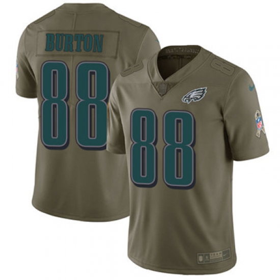 Nike Eagles #88 Trey Burton Olive Youth Stitched NFL Limited 2017 Salute to Service Jersey Nike Eagles #88 Trey Burton Olive Youth Stitched NFL Limited 2017 Salute to Service Jersey