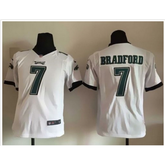 Youth Nike Eagles #7 Sam Bradford White Stitched NFL New Elite Jersey