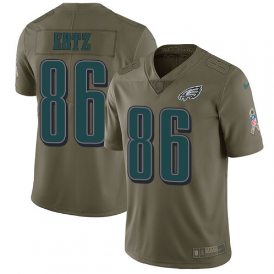 Youth Nike Eagles #86 Zach Ertz Olive Stitched NFL Limited 2017 Salute to Service Jersey Youth Nike Eagles #86 Zach Ertz Olive Stitched NFL Limited 2017 Salute to Service Jersey