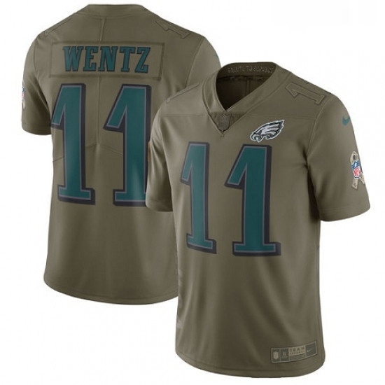 Youth Nike Philadelphia Eagles 11 Carson Wentz Limited Olive 2017 Salute to Service NFL Jersey Youth Nike Philadelphia Eagles 11 Carson Wentz Limited Olive 2017 Salute to Service NFL Jersey