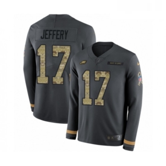 Youth Nike Philadelphia Eagles 17 Alshon Jeffery Limited Black Salute to Service Therma Long Sleeve NFL Jersey Youth Nike Philadelphia Eagles 17 Alshon Jeffery Limited Black Salute to Service Therma Long Sleeve NFL Jersey