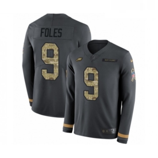 Youth Nike Philadelphia Eagles 9 Nick Foles Limited Black Salute to Service Therma Long Sleeve NFL Jersey Youth Nike Philadelphia Eagles 9 Nick Foles Limited Black Salute to Service Therma Long Sleeve NFL Jersey