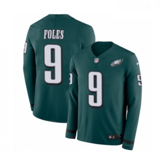 Youth Nike Philadelphia Eagles 9 Nick Foles Limited Green Therma Long Sleeve NFL Jersey Youth Nike Philadelphia Eagles 9 Nick Foles Limited Green Therma Long Sleeve NFL Jersey